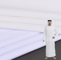 Tissu en polyester filé 100 % écologique et respirant pour thobe, idéal pour les robes arabes/saoudiennes pour hommes musulmans - Vente en gros