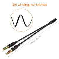 Convertisseur Audio 2 en 1 mâle vers femelle, 3.5mm, câble adaptateur pour casque, microphone, double trou, pour ordinateur, casque audio