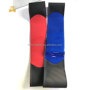 Housse de <span class=keywords><strong>volant</strong></span> de voiture universelle de luxe en cuir synthétique de haute qualité, faite à la main, à 3 branches, pour couture DIY - Product Image 1