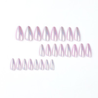Offre Spéciale importé ABS personnalisé Chrome vente en gros brillant couleur violet simple conception longue plaine presse sur les ongles