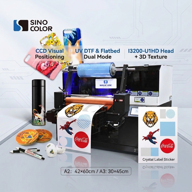 A2 A3 UV DTF Flatbed Printer Epson I3200 Head CCD 3D Varnish for Phone Case Acrylic PVC Card Crystal Label