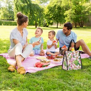 Hawaiian Plumeria Print Summer Soft Meal Prep Sac à lunch Réutilisable Isolé Petit déjeuner Sac isotherme pour le travail - Product Image 6