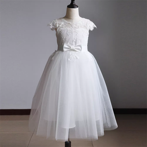 Đầm Phù Dâu Ren Cho Bé Gái Màu Trắng Đầm Dài Maxi Hoa Cưới Cho Bé Gái Đầm Dự Tiệc Công Chúa Vải Tuyn Tuổi 2-16Y - Product Image 4