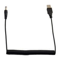 Cable de Alimentación USB Macho de 1.35mm X 3.5mm DC en Espiral, Carga Rápida de 3A, Blindaje de Lámina de Cobre Puro, 12 Meses de Garantía para Banco de Energía