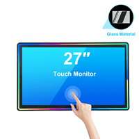 Moniteur à écran tactile LCD à lunette en aluminium capacitif vertical de 27 pouces