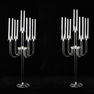 Chandeliers Transparents en Acrylique pour Bougies, Supports de Fleurs, Candelabres de Mariage pour Décoration de Table Centrale - Product Image 5