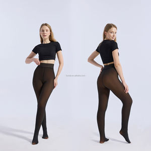Collants doublés en molleton translucide taille haute hiver thermique 5 couleurs de peau - Product Image 2