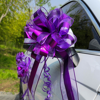Noeud en organza en gros, nœud à tirer, pompon, nœud à tirer pour la décoration de voiture de mariage