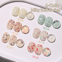 XEIJAYI Nouveau Vernis à Ongles Gel Cyber Rouge Yaourt Blanc Oreo 15ml Paillettes Blanches Crémeuses UV Style Français CPNP