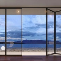 Porte pliante verticale insonorisée Zeyi à prix d'usine, équipée d'un moustiquaire et de double plexiglas, pour patio français de villa