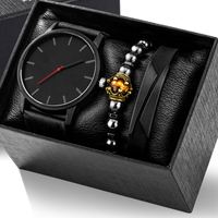 Montre à quartz décontractée pour homme, coffret cadeau de bracelet mode commerciale coffret cadeau de bracelet d'entreprise pour homme Cadeaux promotionnels/