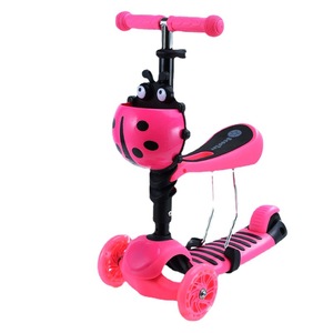 Kids Scooter With Seat 3 <b>Wheels</b> <b>Plastic</b> <b>Wheels</b> For 1-3 Years Old Children Red Ladybug Design - Product Image 5