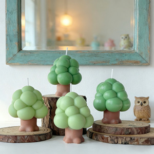 Velas Aromáticas Novedosas al por Mayor con Forma de Árbol de Burbujas, Mini Árbol Verde de Cera de Soja, Regalos de Navidad, Velas Personalizadas con Aromas - Product Image 1
