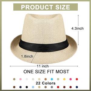 Chapeaux de fête cubains en vrac de paille <span class=keywords><strong>Chapeau</strong></span> Panama Casquettes à bord court Chapeaux habillés <span class=keywords><strong>pour</strong></span> hommes femmes - Product Image 4