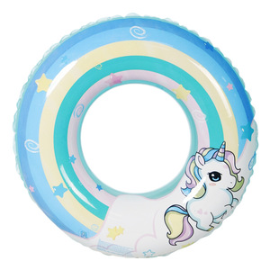 Bouée gonflable licorne pour enfants, motif aléatoire multicolore, conception épaissie monocouche, flotteur de natation pour enfant - Product Image 5