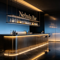 Servicio de Diseño de Barra Trasera y Delantera Personalizados con Visualización 3D Realista para Interiores de Bares y Pubs
