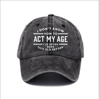 Gorra de Béisbol Retro de Algodón Lavado Estampada para Hombre, Estilo Vintage, de Comercio Exterior, ¡Gran Venta!