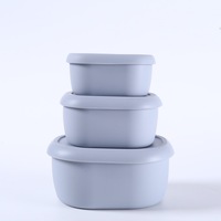 Boîte à lunch pour enfants en silicone, récipient de conservation des aliments hermétique de qualité alimentaire avec couvercle, nouveau style chinois