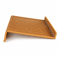 Plateau de lit en rotin tressé, bureau pour ordinateur portable, table de service pliante pour petit-déjeuner, style bambou en rotin PP