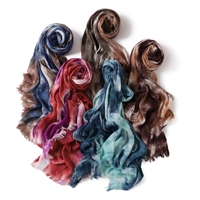 Pañuelo Hijab de Viscosa Modal 2026 con Degradado, Estilo Étnico Musulmán, Teñido Anudado, con Efecto Aceite, para Mujer, de Lujo, Arrugado, Tejido, con Estampado Digital, Tipo Chal