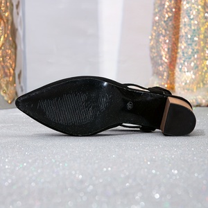 صنادل نسائية مدببة جديدة صيفية بكعب سميك بكعب عالٍ للنساء - Product Image 6