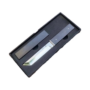 มีดพับคุณภาพสูง BLACK KIKUDA สำหรับการต่อสู้และยุทธวิธี ปรับแต่งได้ตามต้องการ พร้อมปลอกไม้แบบ OEM  วัสดุเกรด DIY ทำจากเหล็กกล้าไร้สนิมและไนลอนสำหรับงานอุตสาหกรรม - Product Image 1