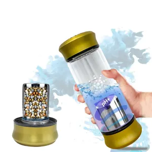 SOUDRON 250ml ph 9.5 kaca ganda alkaline Bouteille D Eau gobelet alcalin botol air kaca dengan filter