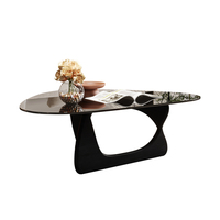 Table basse en verre trempé For Style, base en bois noir, triangle, minimaliste, moderne, meubles de salon, table à thé