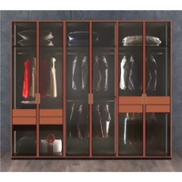 Marco de cuero de aluminio Walkin Puerta de armario Muebles Dormitorio Columpio Armario Puertas de vidrio