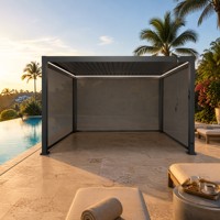 Paravent rétractable semi-transparent en aluminium thermolaqué pour terrasse extérieure, pergola, barrière anti-vent pour l'intimité