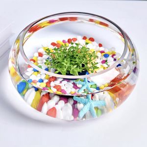 גליל תוף זכוכית שקוף אקולוגי עגול עיצוב מודרני גדול עם צב דג זהב מיני נוף קטן וידרופוני - Product Image 5