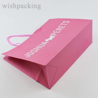 Sac en papier personnalisé de haute qualité pour veste de tricheur vent chaussures pull vêtements logo imprimé FSC rose luxe grand sac en papier pour le shopping