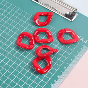Hebilla de joyería de alta calidad 40x33mm de ABS brillante pintado con pintura acrílica, anillo abierto para accesorios DIY y cadenas de ropa - Product Image 2