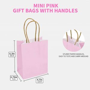 Mini Bolsas de Regalo de Papel Pequeñas con Asas para Cumpleaños, Bodas, Fiestas, Compras, Mercancía, Tiendas Minoristas, Bolsas de Papel para Empaque - Product Image 3