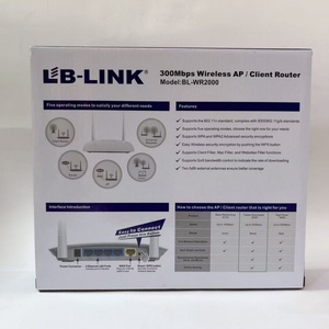 เราเตอร์ไร้สาย LB-LINK รุ่น BL-WR2000A เสาอากาศ 2 ต้น พอร์ตแลน 4 ช่อง ความเร็ว 300Mbps ระบบไร้สาย N AP/เราเตอร์ Wifi รุ่น BL-WR2000 - Product Image 4