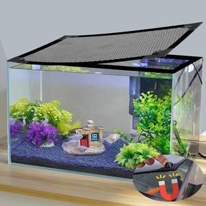 OEM Magnetic <span class=keywords><strong>Aquarium</strong></span> Deckel Deckel DIY <span class=keywords><strong>Aquarium</strong></span> Deckel Anti-Jumping Netz Abdeckung Mesh Terrarium Deckel Einstellbare Größe Fit <span class=keywords><strong>Aquarium</strong></span> <span class=keywords><strong>Hood</strong></span> - Product Image 1