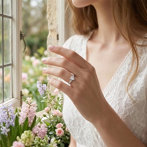 YILUN Anello Romantico in Argento Sterling 925 Placcato Rodio con Zirconia Cubica a Forma di Cuore e Fascia Intrecciata per Donne, <span class=keywords><strong>Gioielleria</strong></span> Fine - Product Image 5