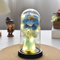 Couverture en verre borosilicate transparent avec base lumineuse pour collection de blocs de construction, vitrine pour miniatures et statues