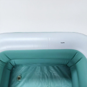 สระว่ายน้ำเป่าลมทรงสี่เหลี่ยมผืนผ้า สีฟ้า PVC สำหรับเด็ก สระว่ายน้ำกลางแจ้งสำหรับครอบครัว ขนาดใหญ่ หนาพิเศษ สำหรับเด็กทารกและเด็กเล็ก - Product Image 3