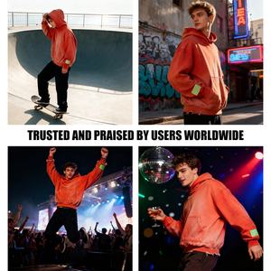 Produsen <span class=keywords><strong>Hoodie</strong></span> Pria Berkualitas Tinggi Rainbow Spray, Gaya Jalanan Oversize, 100% Katun, <span class=keywords><strong>Hoodie</strong></span> Pendek Efek Sun Faded untuk Pria - Product Image 4