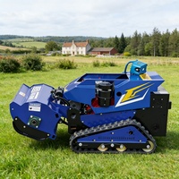 Débroussailleuse tout-terrain télécommandée sur chenilles multifonctionnelle pour zones végétées, machine de coupe et de tondeuse de jardin