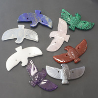 Pendentif porte-bonheur artisanal en pierre naturelle sculptée, motif animal (tigre, aigle), en jade, agate ou œil de tigre, style Feng Shui, gravé, semi-précieux, mignon et tendance