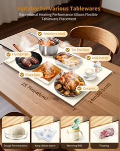 Curled Square Portable Touch Control Adjustable Temperature Household Dining Table Warm Board Silicone Material Odor-free and Ea - Product Image 3