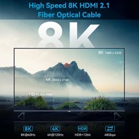 Câble à fibre optique HDMI 2.1 8K actif, 48 Gbps, 8K60Hz, plusieurs longueurs 5-100 m, pour moniteur HDTV, projecteur, home cinéma
