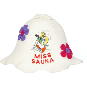 2026 Premium 100% Chapeau de sauna en feutre de laine pour Banya russe avec broderie - Product Image 2