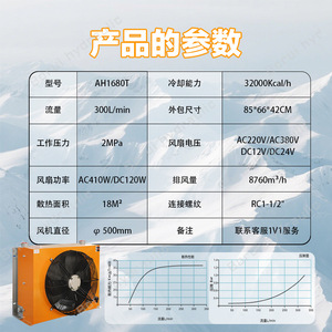 Radiador de Aleación de Aluminio Refrigerado por Aire Hidráulico AH1680T, Caudal de 300L/min, Disipación de Calor de Alta Eficiencia, Venta Directa de Fábrica - Product Image 1