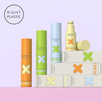 RiGHT PLASTIC KB 80/100/120/150ml Contenant Airless Personnalisable en Plastique pour Cosmétiques et Soins de la Peau, Pompe Pulvérisatrice pour Crème Visage et Tonique
