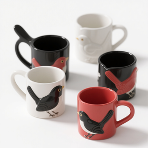 <span class=keywords><strong>Tazza</strong></span> in Ceramica Black Redstart 12OZ - Design per Amanti degli Uccelli, Dipinta a Mano, Adatta al Microonde, Nuova - Product Image 1