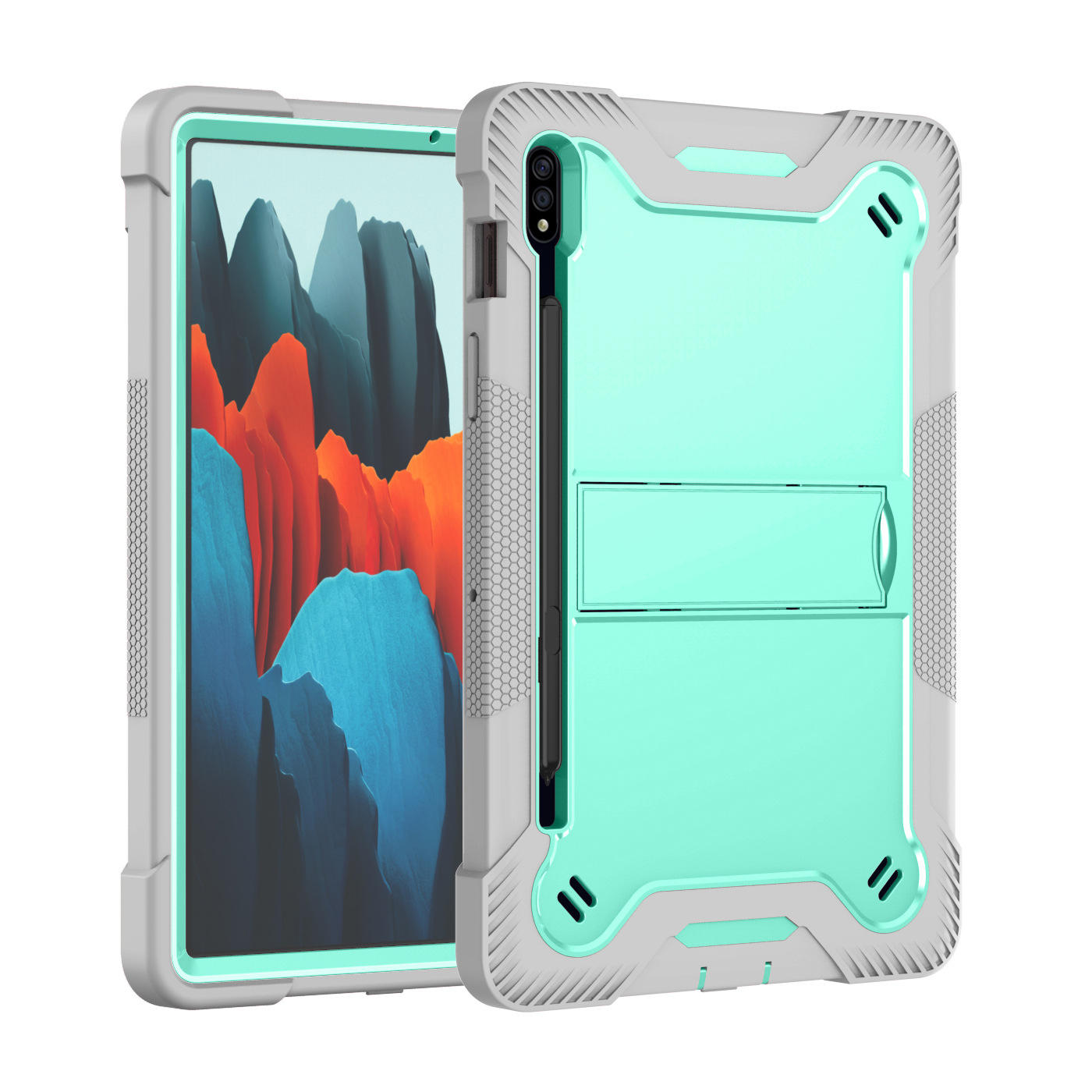 Verde menta mezclado con gris