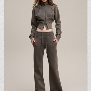 Sudadera con capucha de lana gruesa para mujer, personalizada, bordada, con cremallera y capucha desmontable, último diseño - Product Image 2